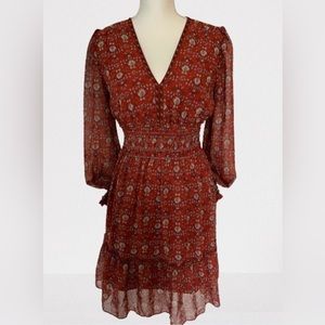 Max Studio Women's V-Neck Smocked Dress